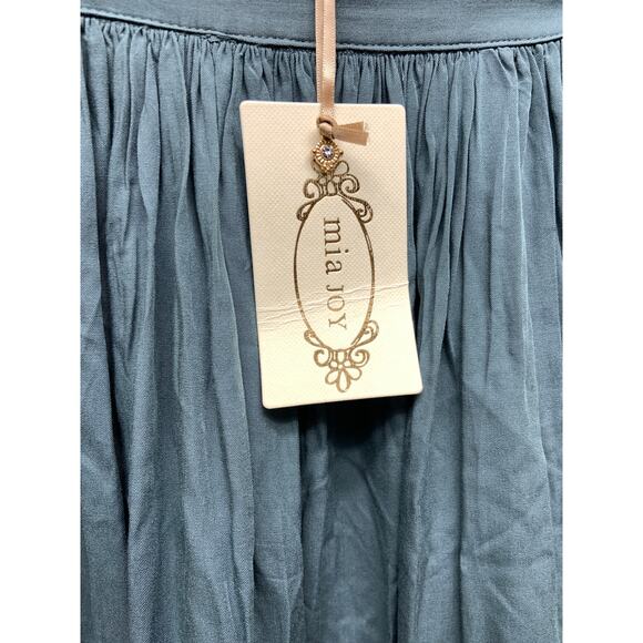 Joyfolie Mia Joy Teal Green Rayon Skirt 2 Layer Ruffle Tule Size 7 Whimsy Goth - Picture 2 of 9